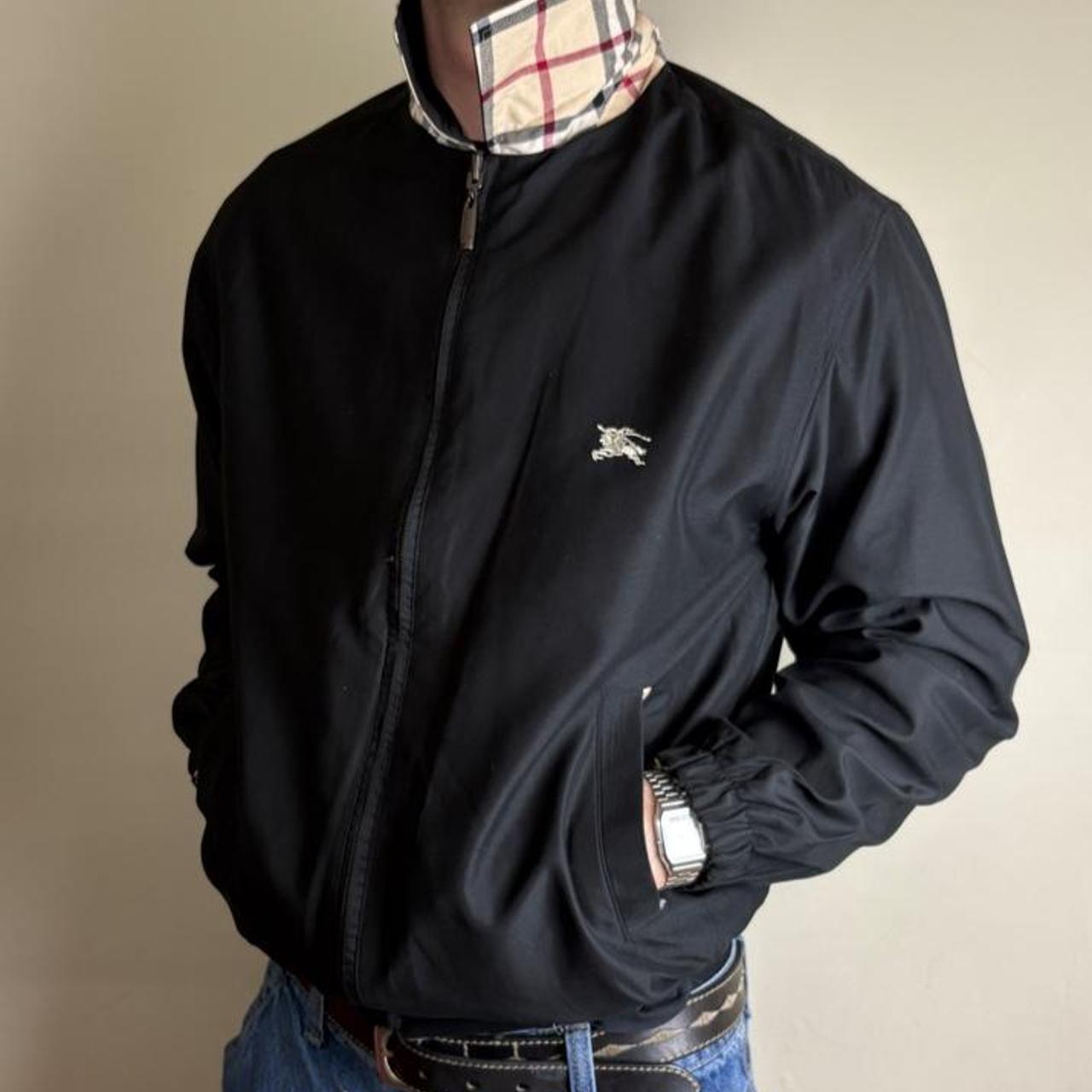Vintage Burberry Reverisble Nova Check Black Harrington Jacket - M