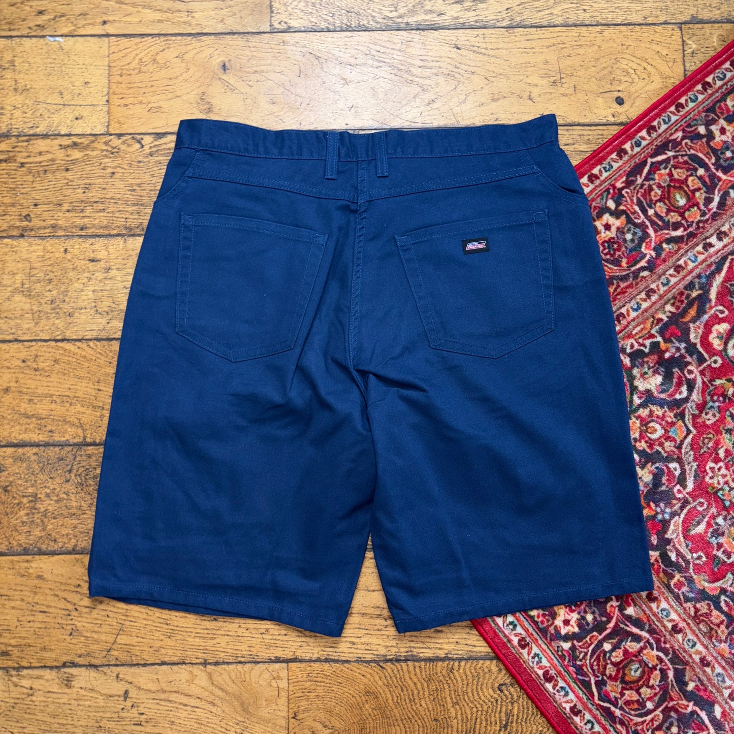 Vintage Dickies Workwear Carpenter Navy Baggy Shorts - 36