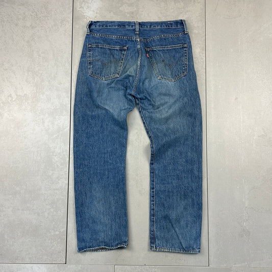 Vintage Levis Straight Dark Blue Denim Jeans - 34