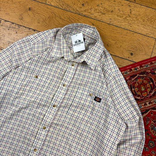 Vintage Dickies White Embroidered Shirt - L