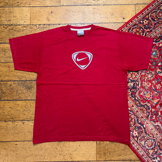 Vintage Nike Y2K Red T90 Swoosh Graphic T-Shirt - L