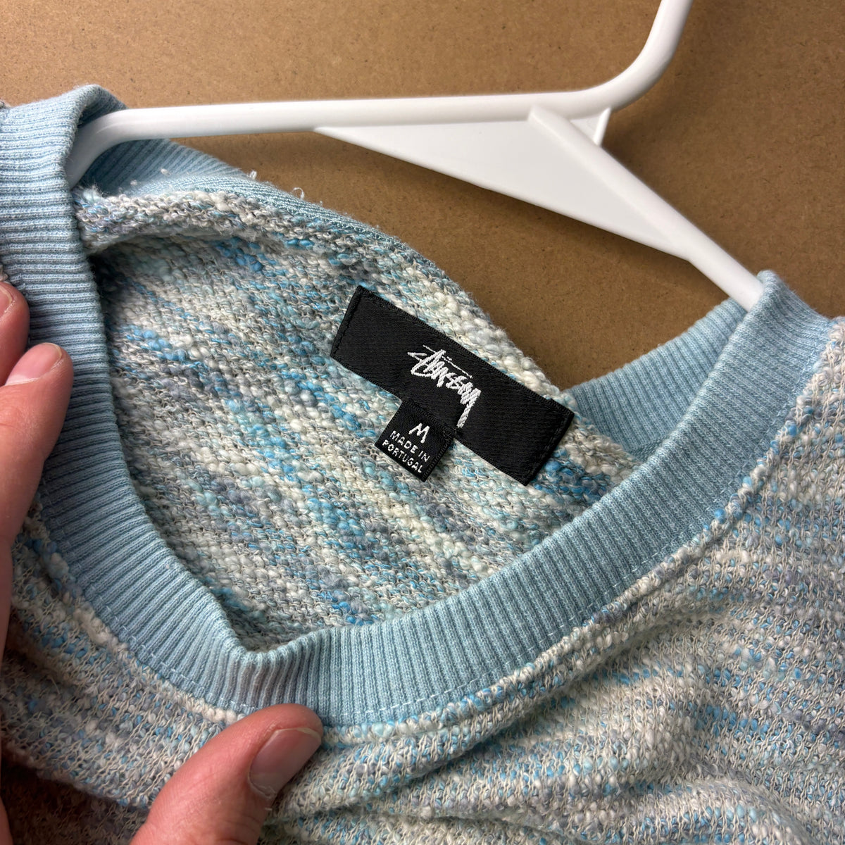 Stussy Marled Knit Blue Sweater Vest - M