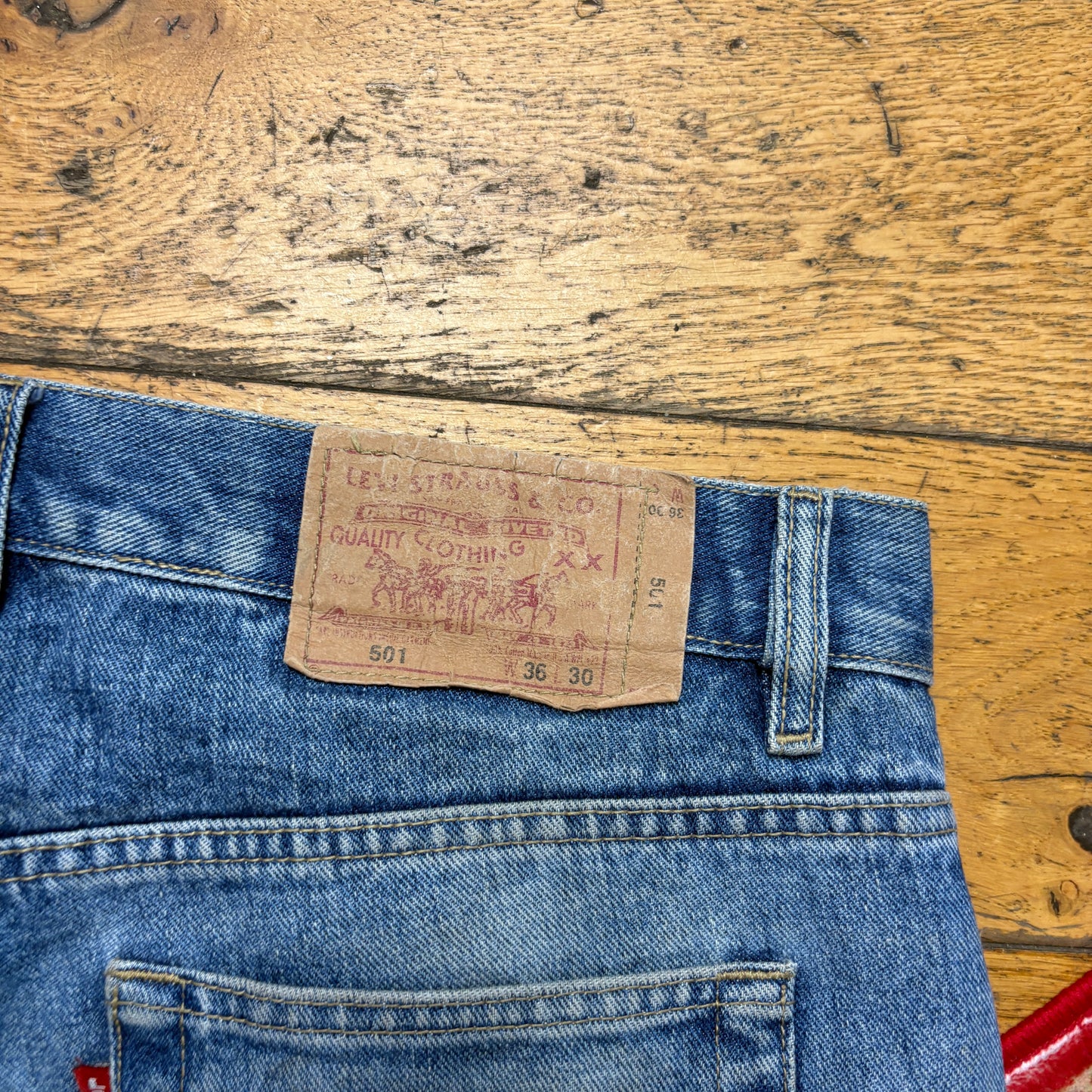 Vintage Levis 501 Straight Blue Denim Jeans - 36S