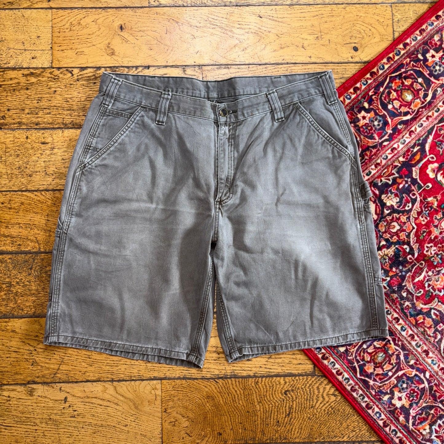 Vintage Carhartt Grey Workwear Baggy Carpenter Shorts - 38