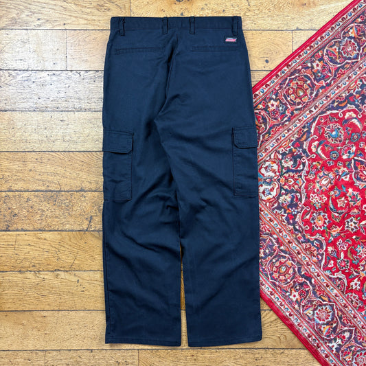 Vintage Dickies 874 Black Cargo Baggy Skate Trousers - 32