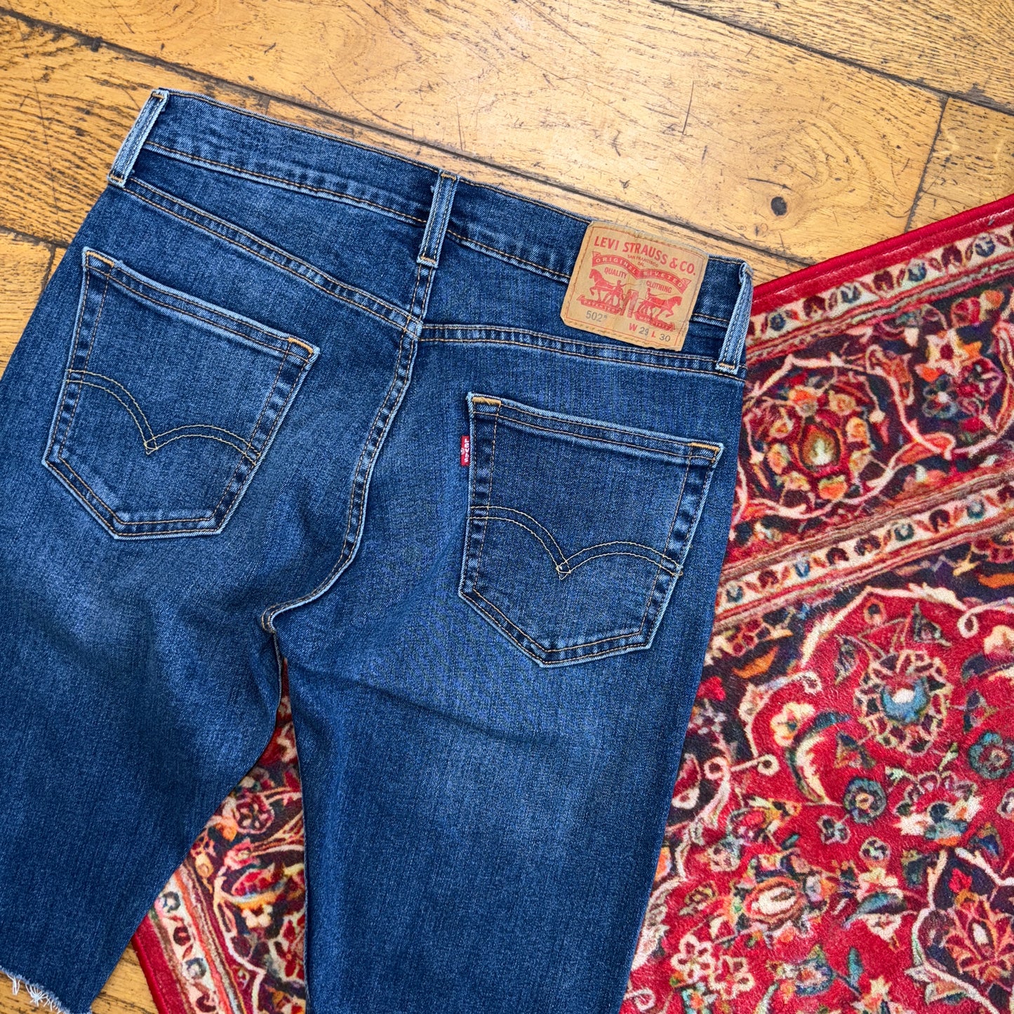 Vintage Levis 502 Straight Blue Denim Shorts - 29