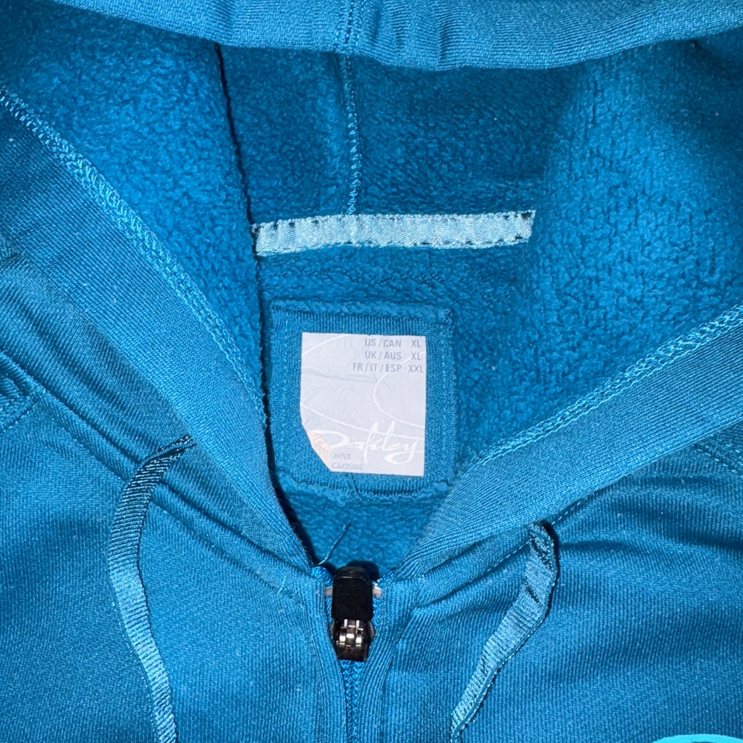 Vintage Oakley Blue Womens Sports Zip Hoodie Sweatshirt - XL