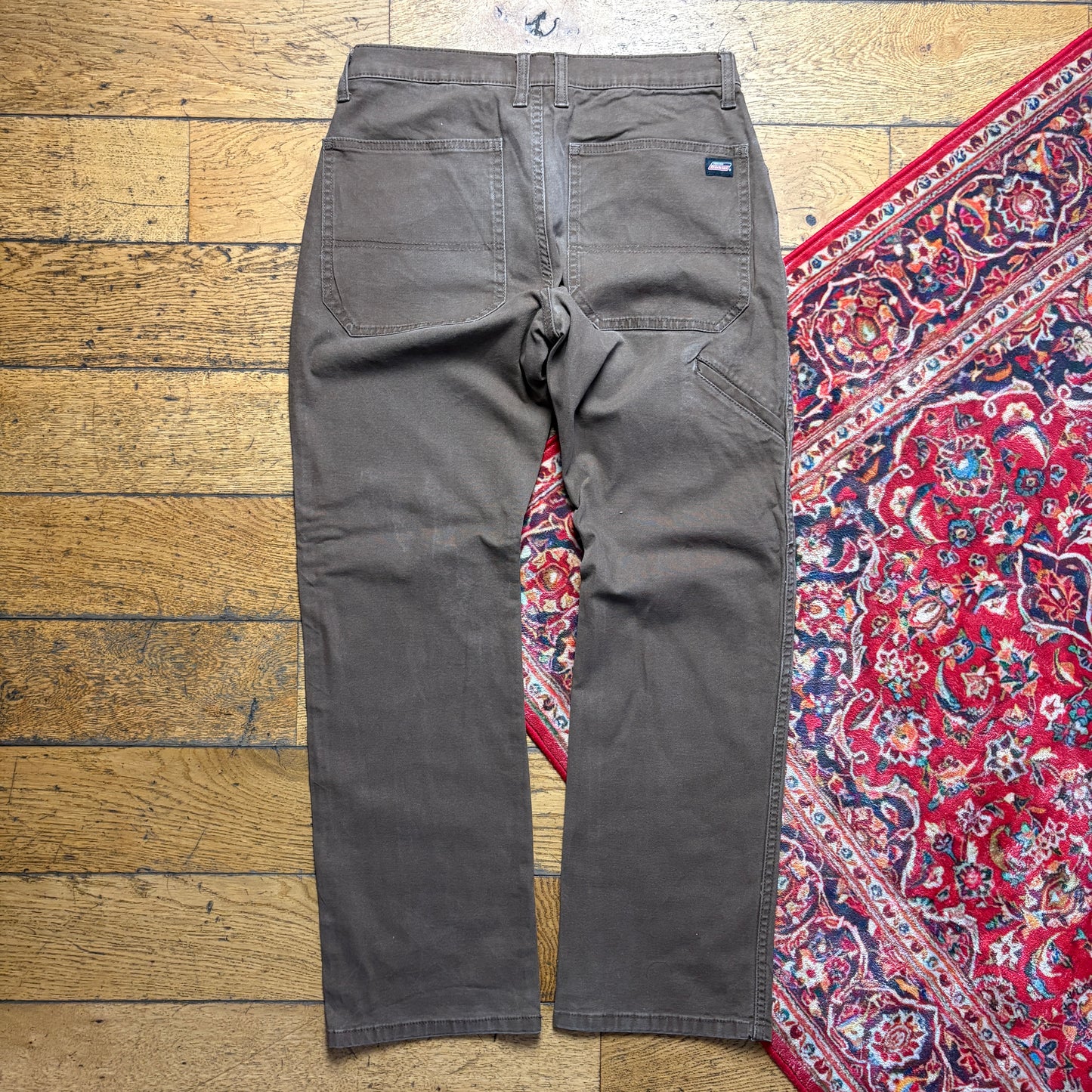 Vintage Dickies Workwear Carpenter Brown Baggy Trousers - 30S