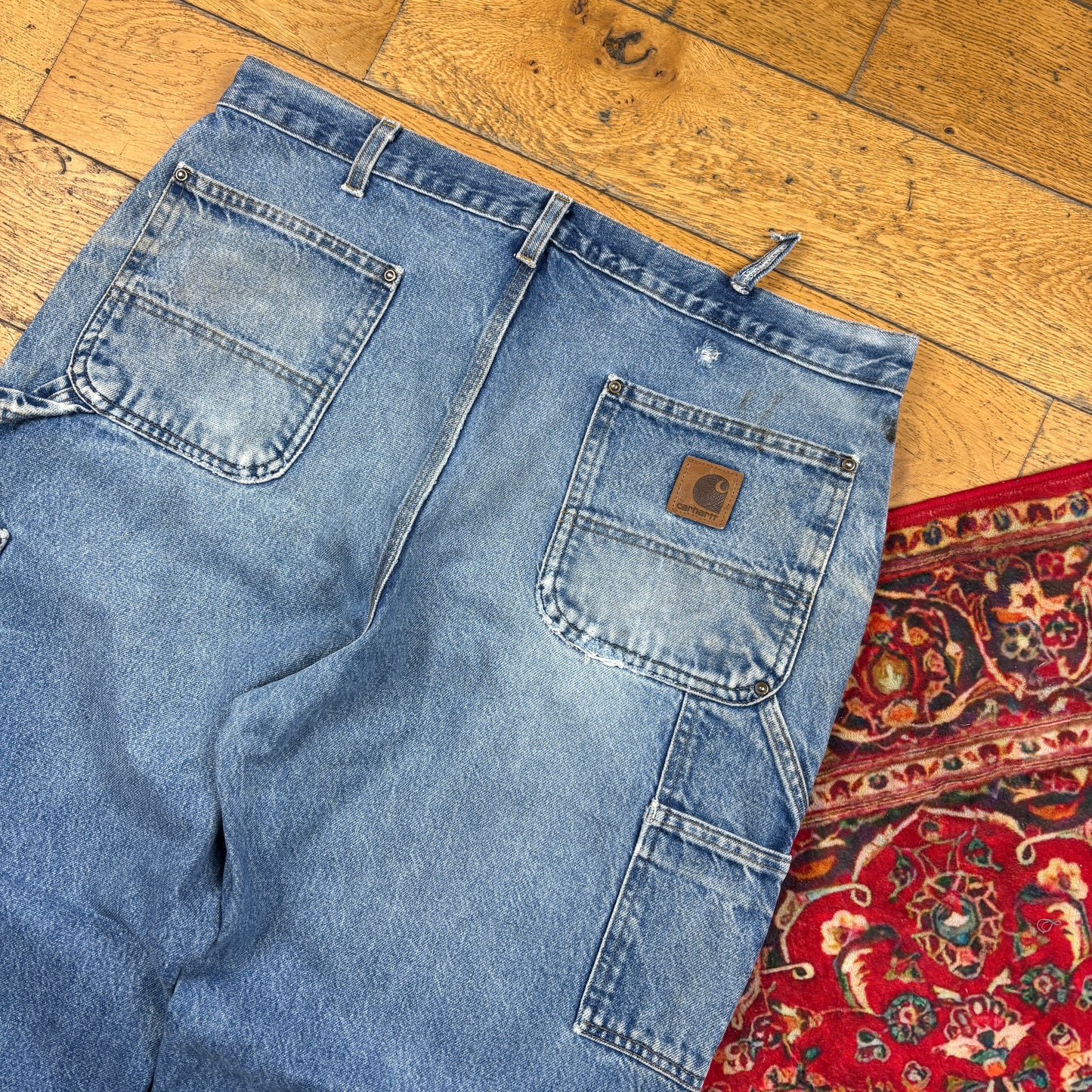 Vintage Carhartt Double Knee Blue Workwear Carpenter Baggy Trousers -