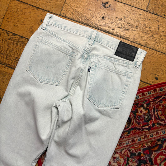 Vintage Levis 501 Straight White Light Blue Denim Jeans - 30S
