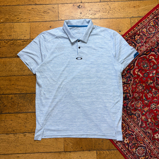 Vintage Oakley Blue Polo Shirt - XL