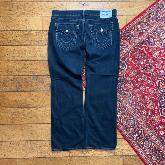 Vintage True Religion Navy Embroidered Y2K Hip Hop Baggy Jeans - 42