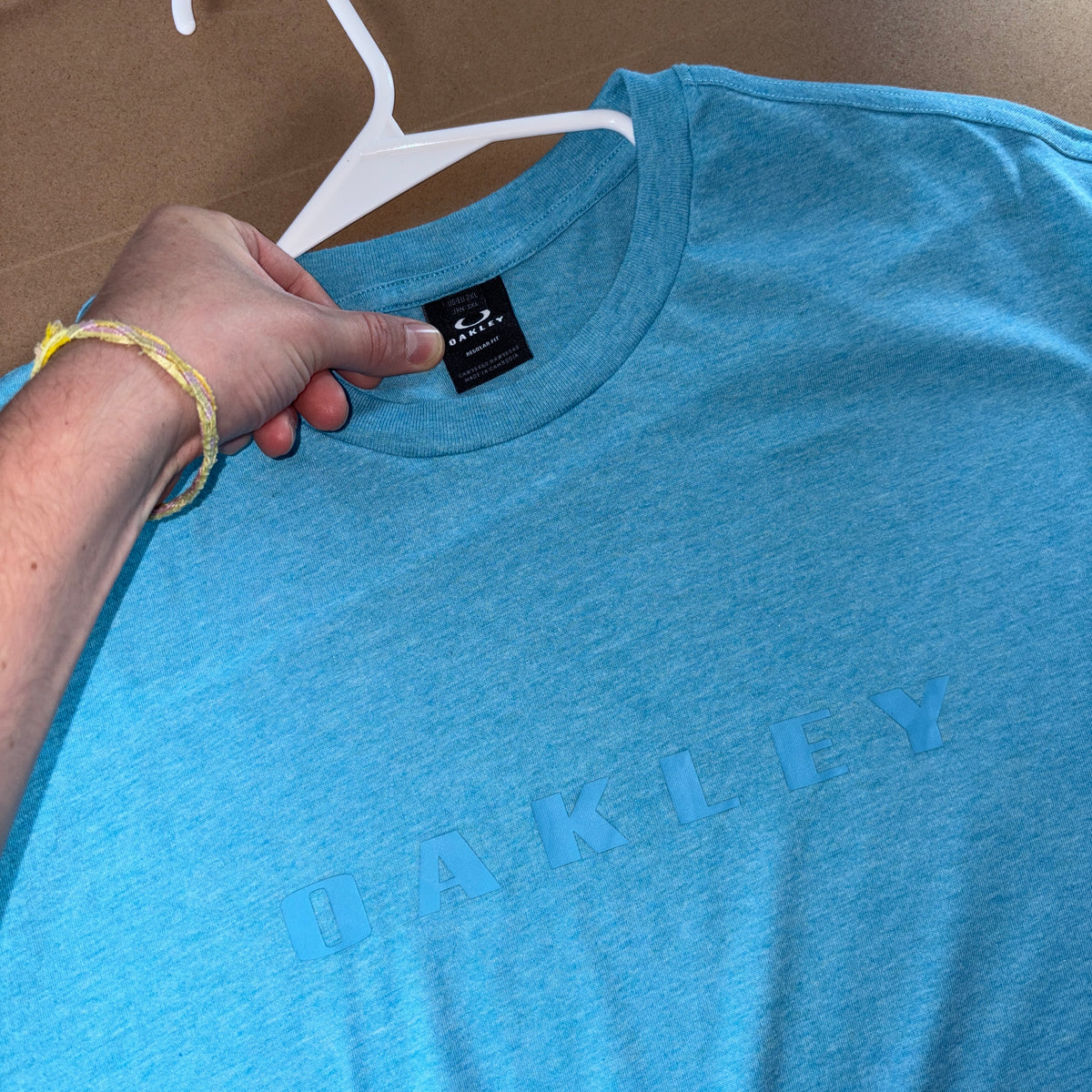 Oakley Blue Long Sleeve Sports T Shirt - 2XL