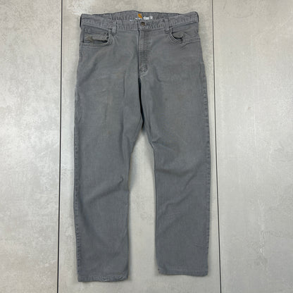 Vintage Carhartt Grey Workwear Carpenter Straight Trousers - 36