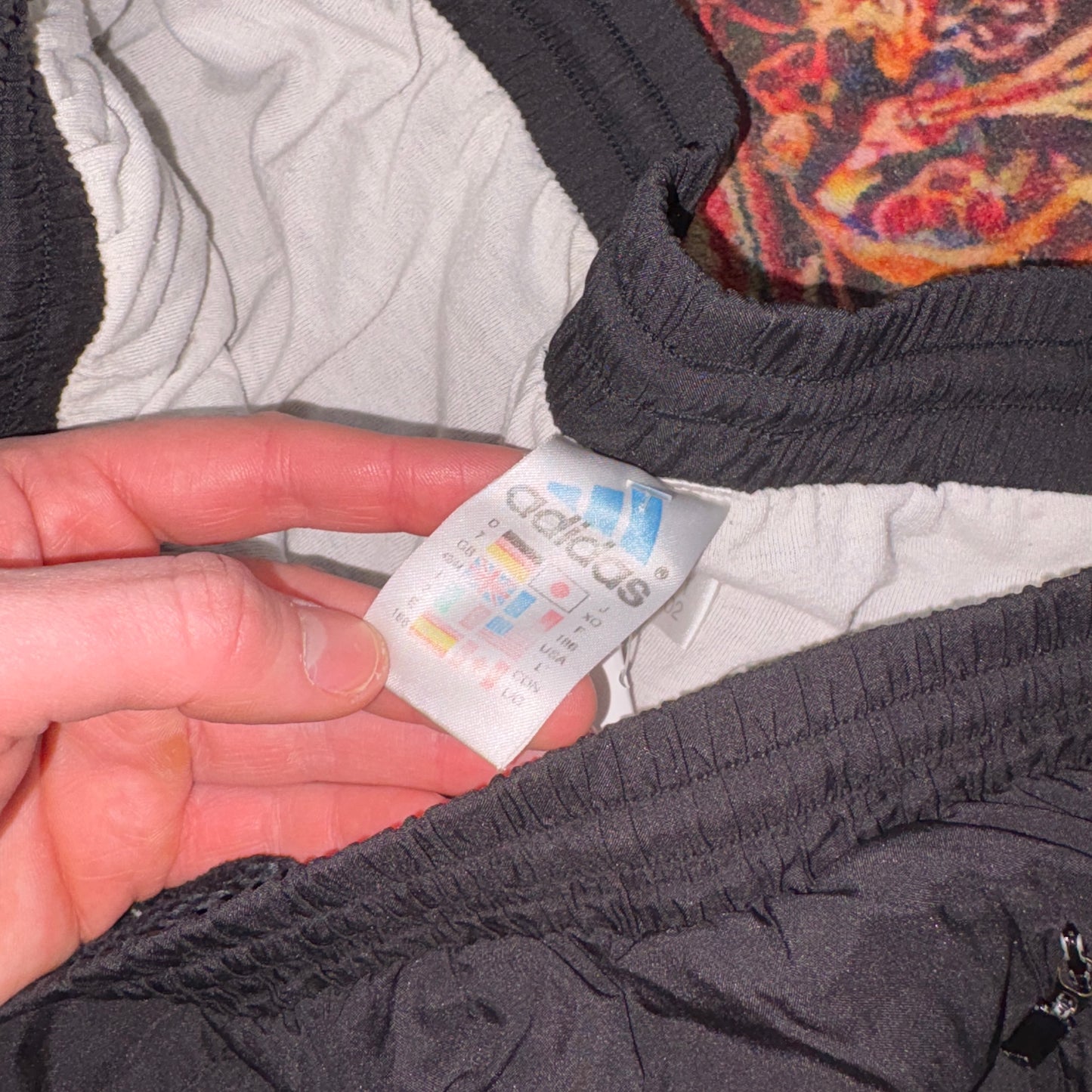 Vintage Adidas Black Baggy Tapered Tracksuit Track Pants Bottoms - 32