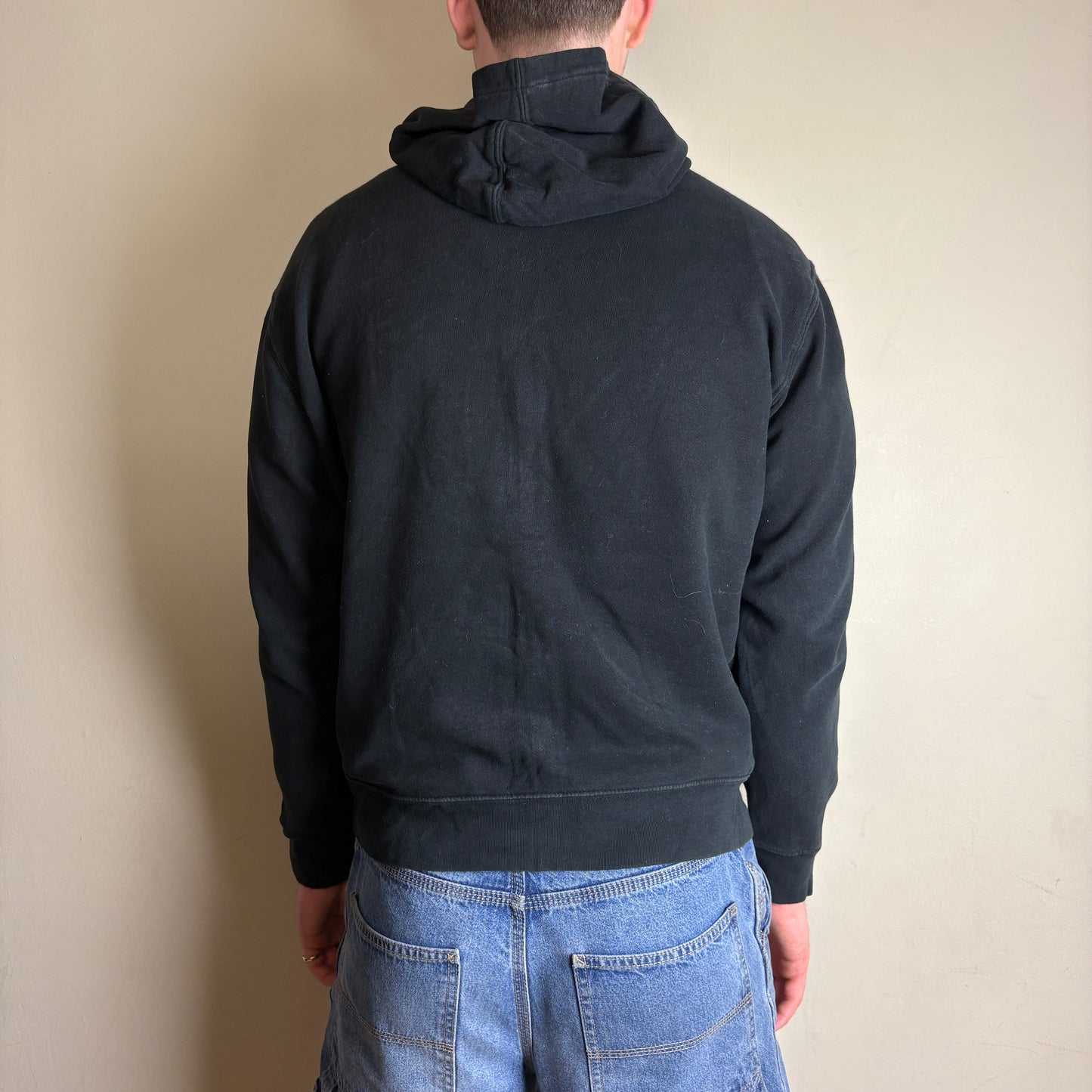 Vintage Ralph Lauren Womens Black Big Pony Embroidered Zip Hoodie Sweatshirt -XL