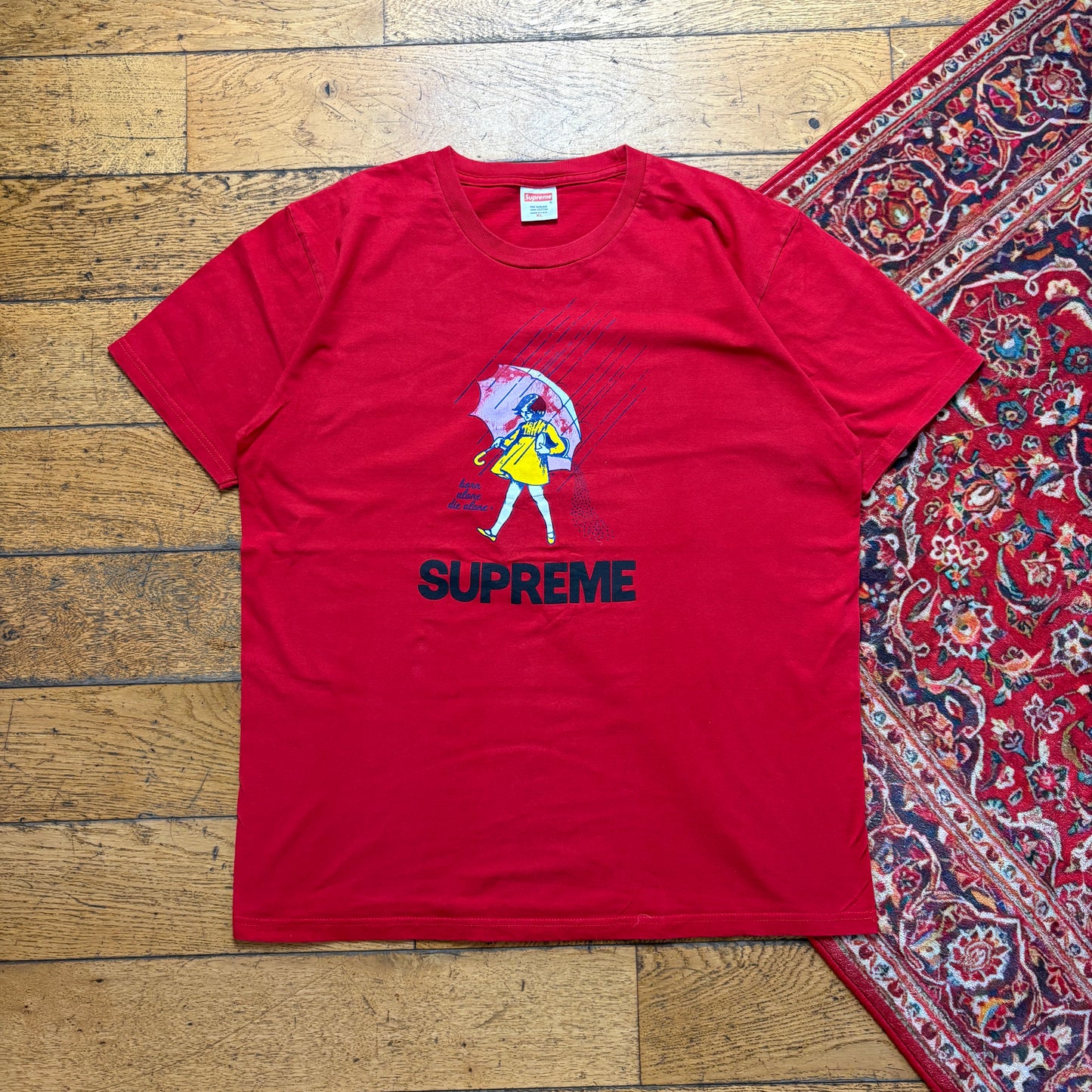 Vintage Supreme Red Graphic T-Shirt - XL