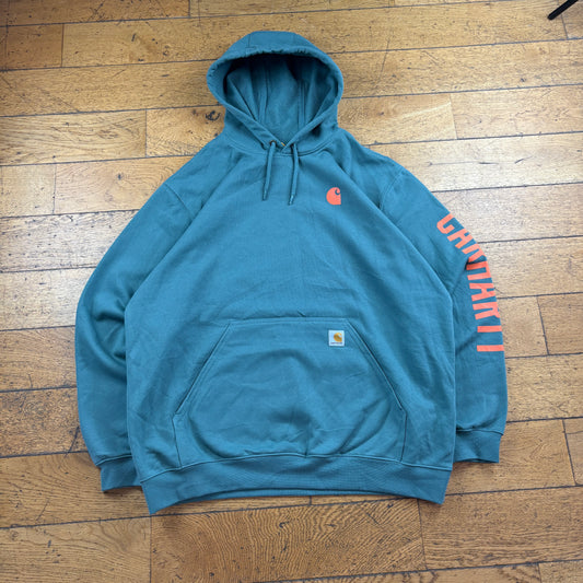 Vintage Carhartt Green Hoodie Sweatshirt - XL