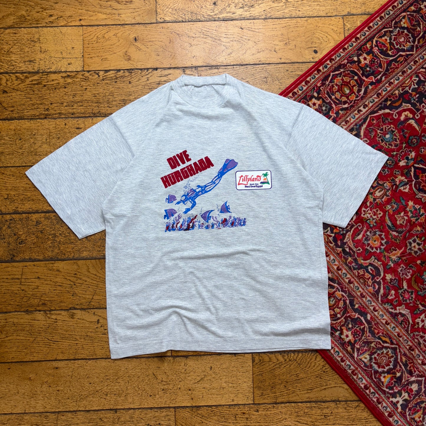 Vintage 90s Grey Diving Single Stitch Graphic T-Shirt - L