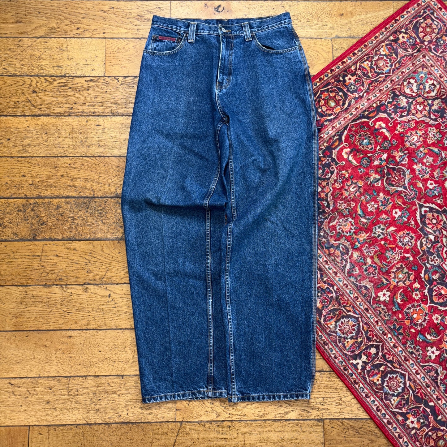 Vintage US Polo ASSN Blue Carpenter Embroidered Y2K Hip Hop Baggy Jeans - 34L