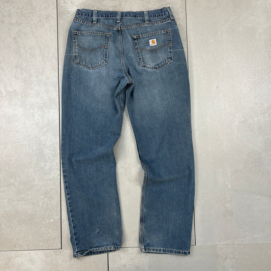 Vintage Carhartt Blue Workwear Carpenter Baggy Jeans - 36