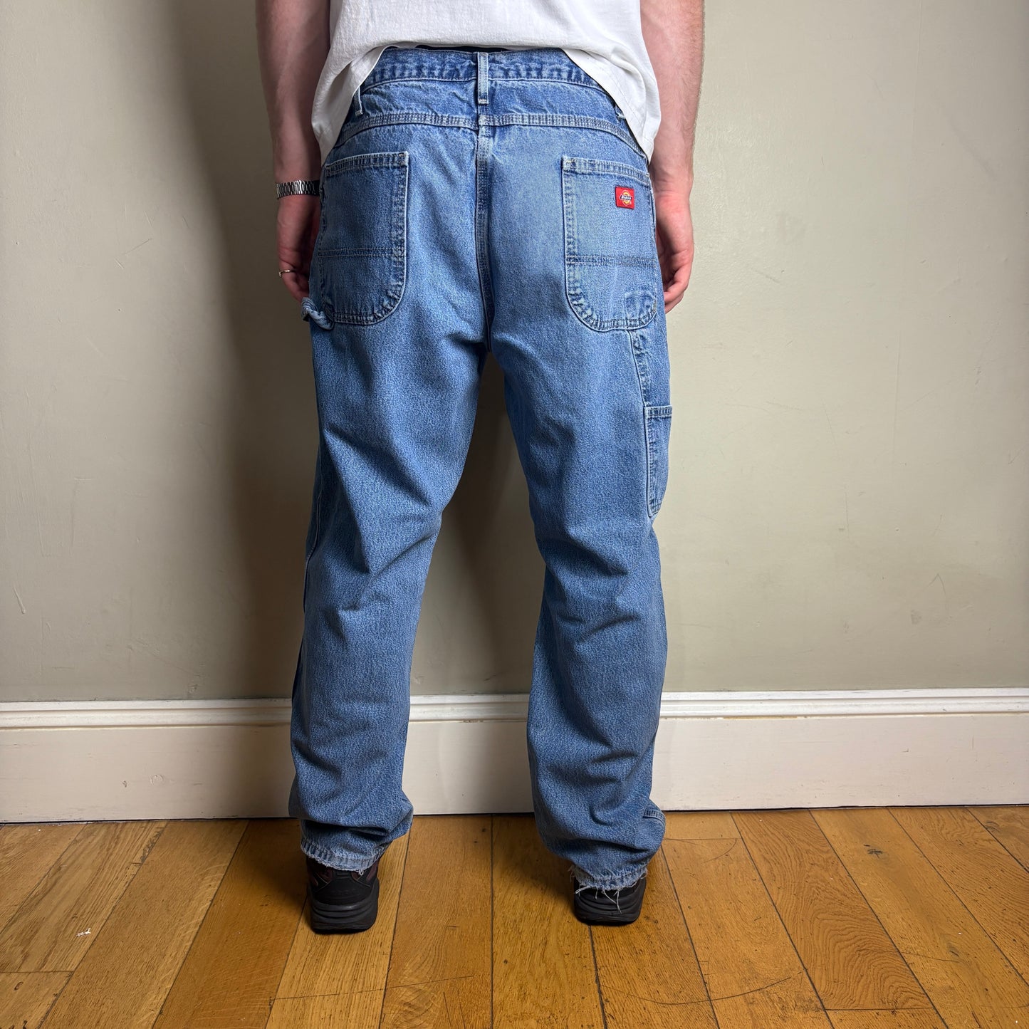 Vintage Dickies Workwear Carpenter Baggy Blue Jeans - 38S