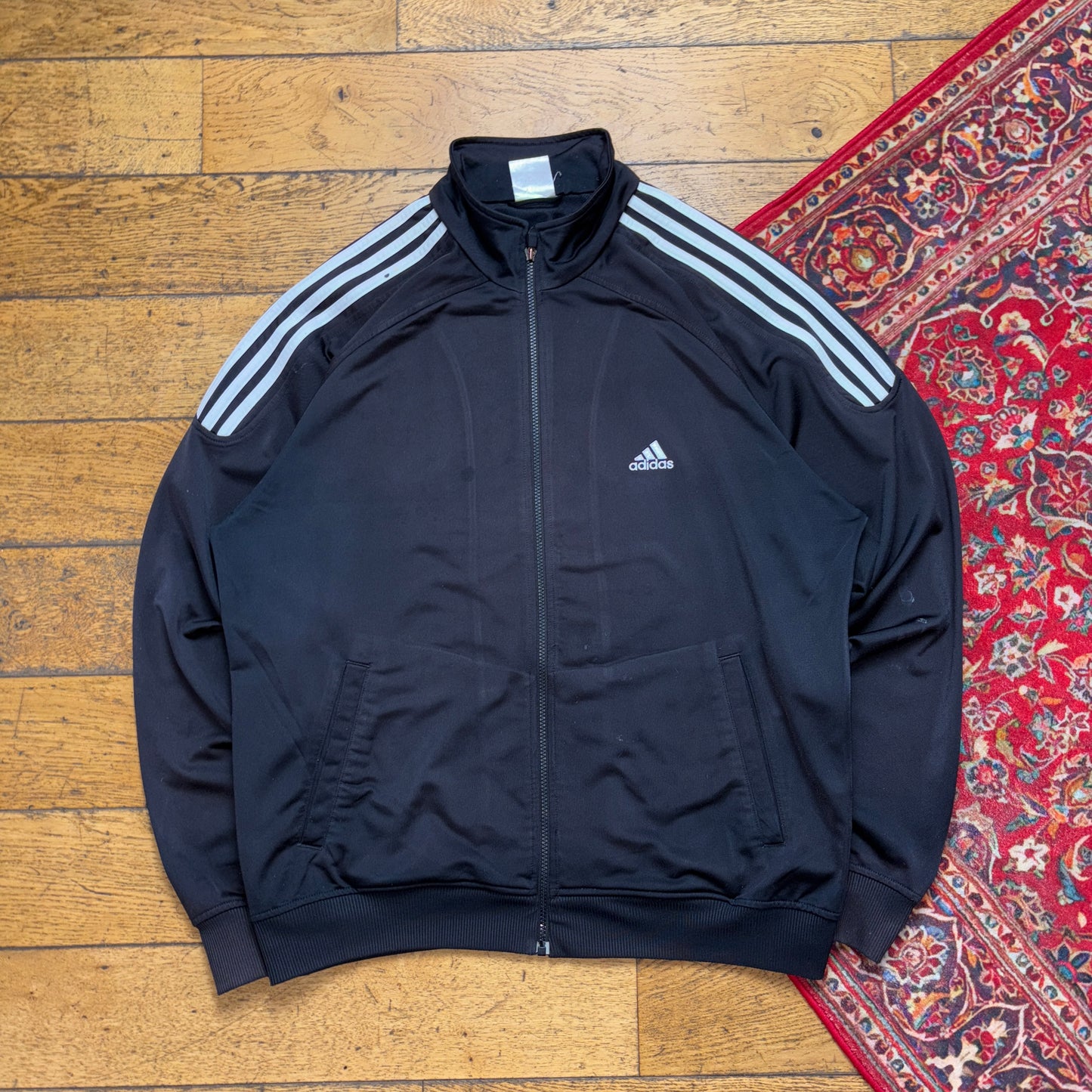 Vintage Adidas Black Y2K Tracksuit Track Shell Windbreaker Jacket - XL