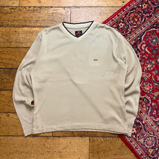 Vintage 90s Energie Skate Cream Brown Embroidered Sweatshirt - M