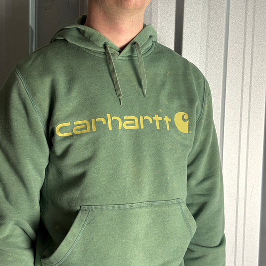 Vintage Carhartt Green Hoodie Sweatshirt - S