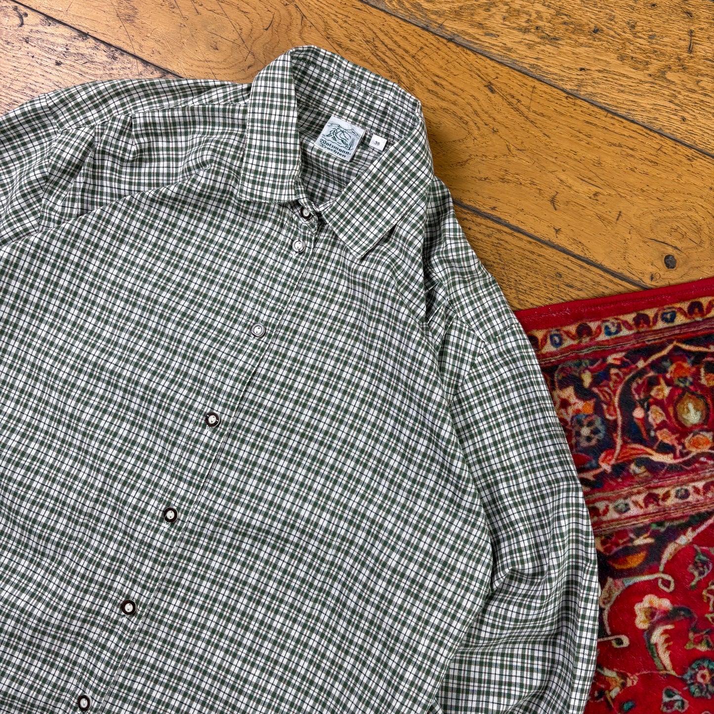 Vintage Green Check Shirt - S