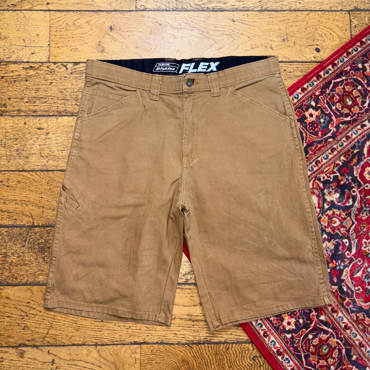 Vintage Dickies Workwear Carpenter Baggy Brown Shorts - 36