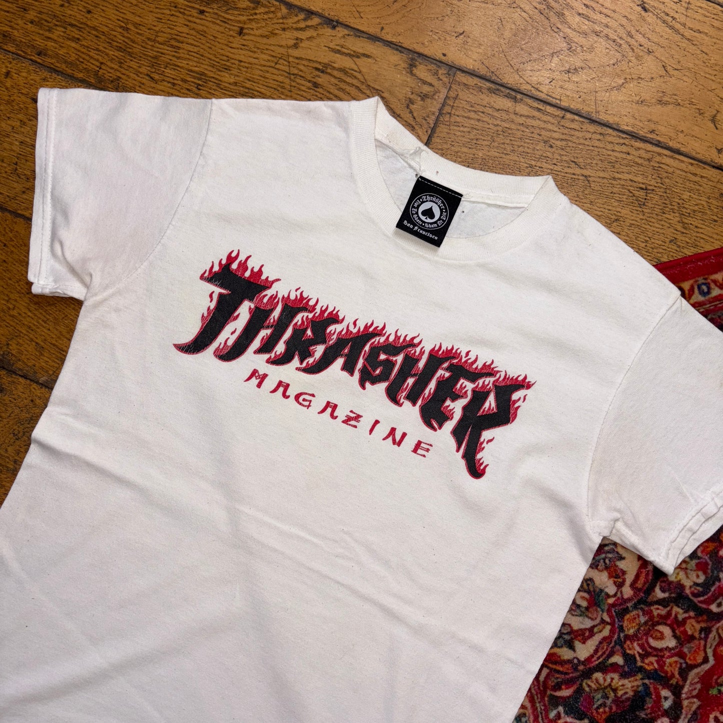 Vintage Thrasher White Skate Graphic T-Shirt - XS
