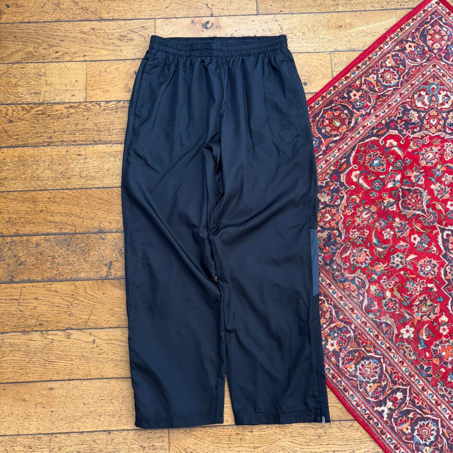 Vintage Starter Black Baggy Tracksuit Sweatpants Track Pants Bottoms - M 32R
