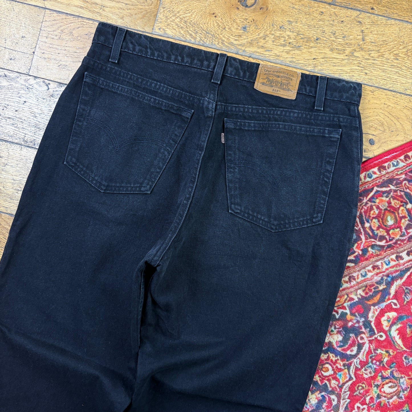 Vintage Levis 545 Baggy Tapered Black Denim Jeans - 38