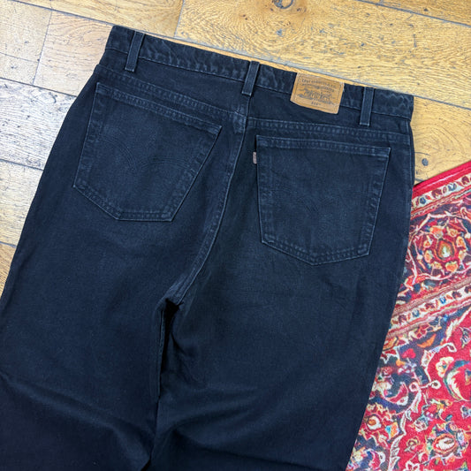 Vintage Levis 545 Baggy Tapered Black Denim Jeans - 38
