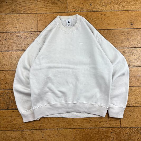 Vintage Nike White Swoosh Embroidered Sweatshirt - S