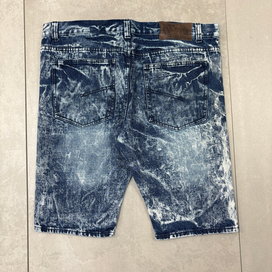 Vintage Acid Wash Blue Hip Hop Baggy Shorts Jorts - 42
