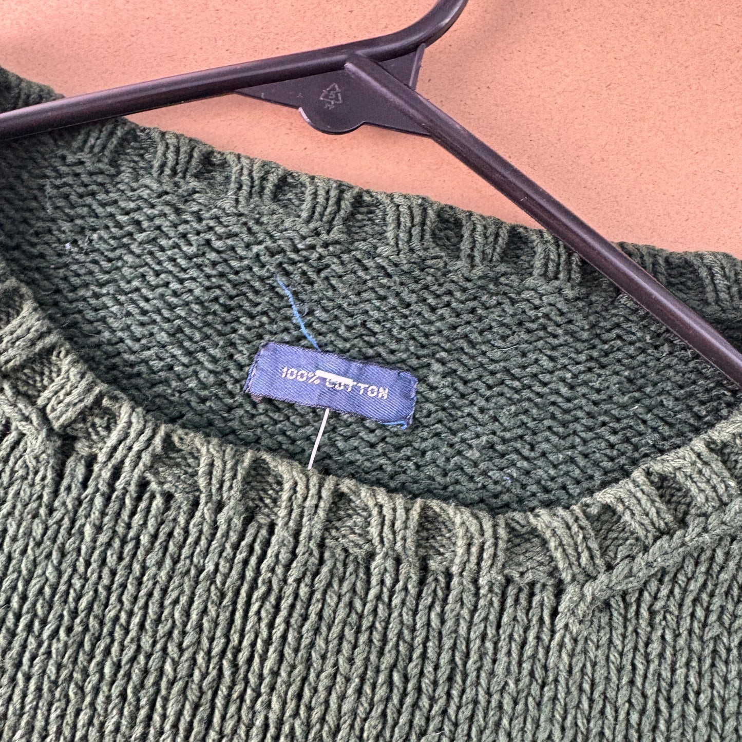 Vintage Ralph Lauren Green Crewneck Knit Embroidered Sweatshirt - XL