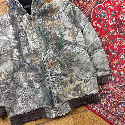 Vintage Carhartt Real Tree Active Womens Green Camo Workwear Jacket - Size 12/14