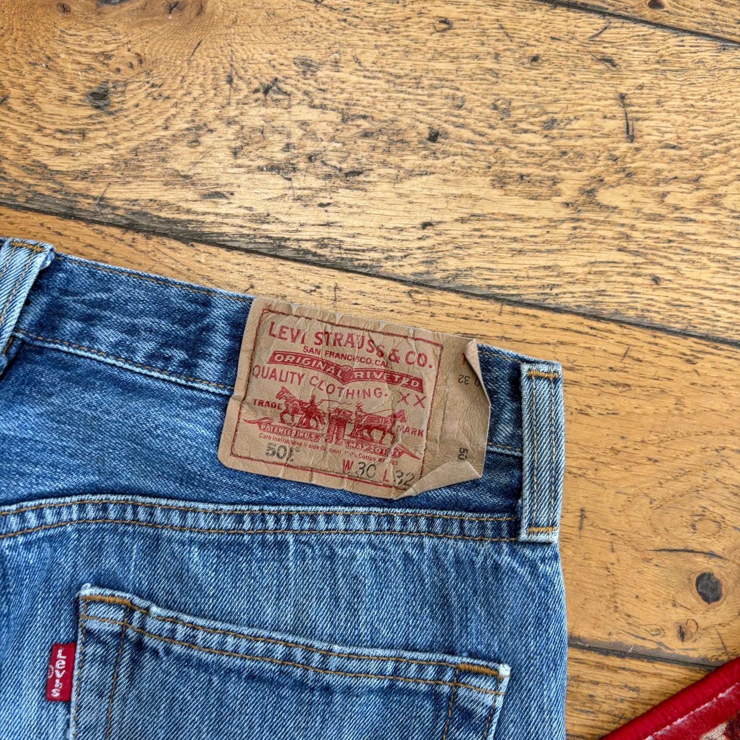 Vintage Levis 501 Straight Blue Denim Jeans - 30R