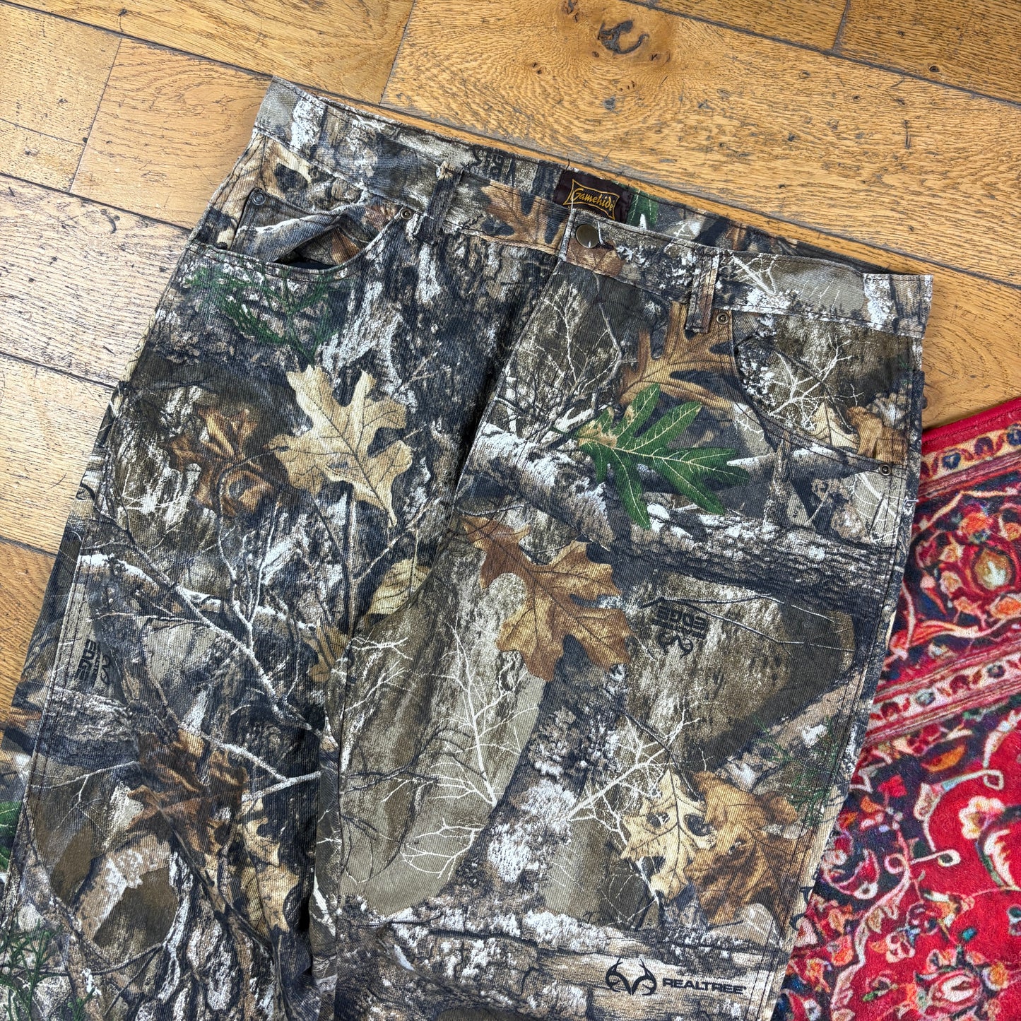 Vintage Real Tree Camo Green Hunting Workwear Trousers - 38