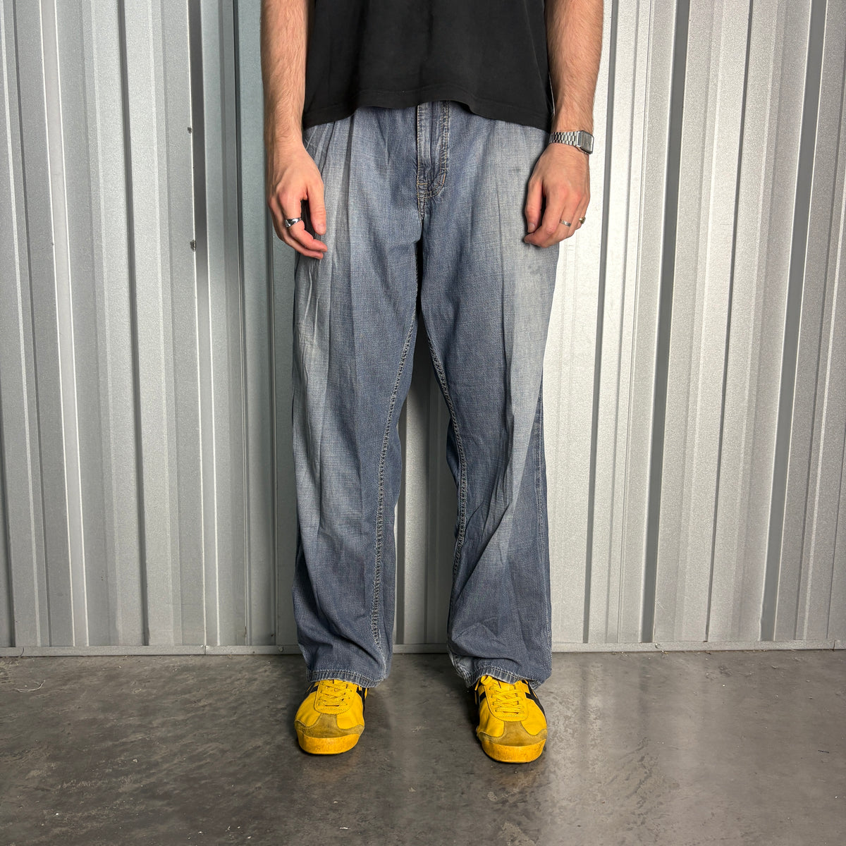 Ecko Unltd Blue Embroidered Japanese Denim Hip Hop Y2K Baggy Jeans - 40S