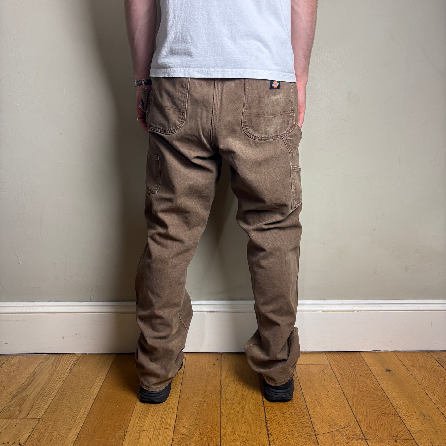 Vintage Dickies Brown Workwear Carpenter Baggy Trousers - 38