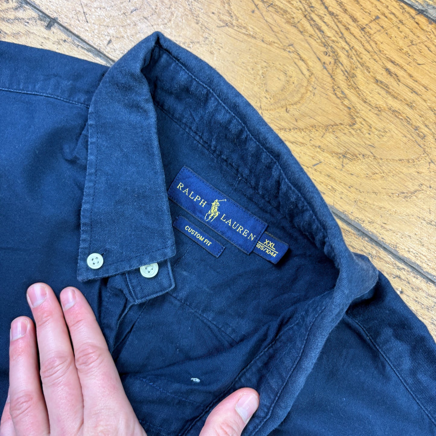 Vintage Ralph Lauren Navy Embroidered Shirt - XL