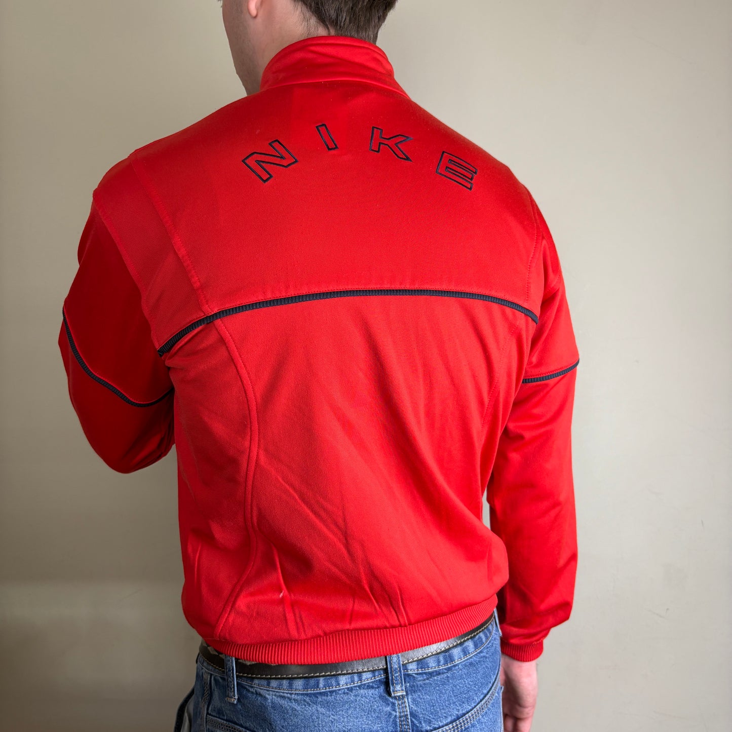Vintage Nike 90s Swoosh Red Track Jacket - S