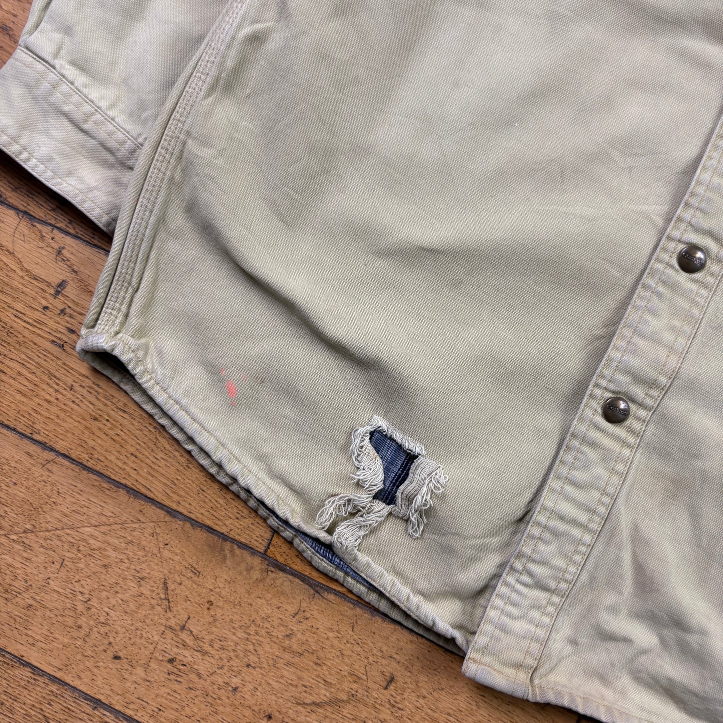 Vintage Carhartt Cream Chore Workwear Jacket - M