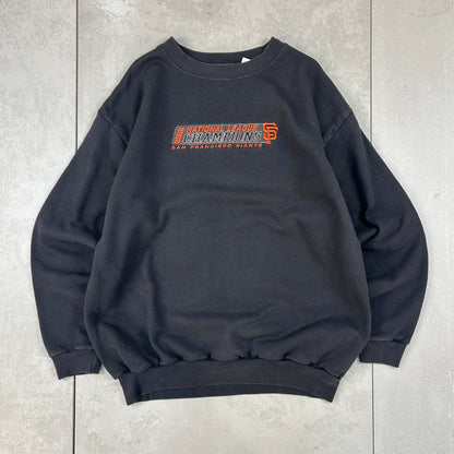 Vintage MLB San Francisco Giants 2002 Champions Embroidered Black Sweatshirt - L