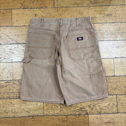 Vintage Dickies Workwear Carpenter Brown Baggy Shorts - 34