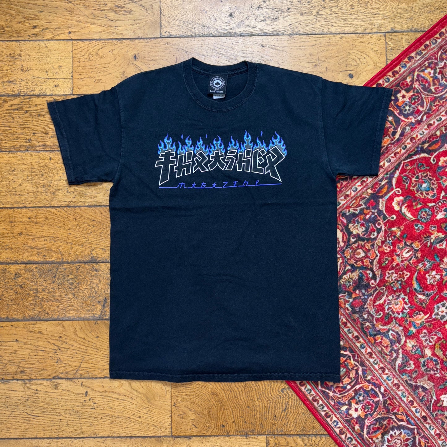 Vintage Thrasher Black Skate Graphic T-Shirt - S