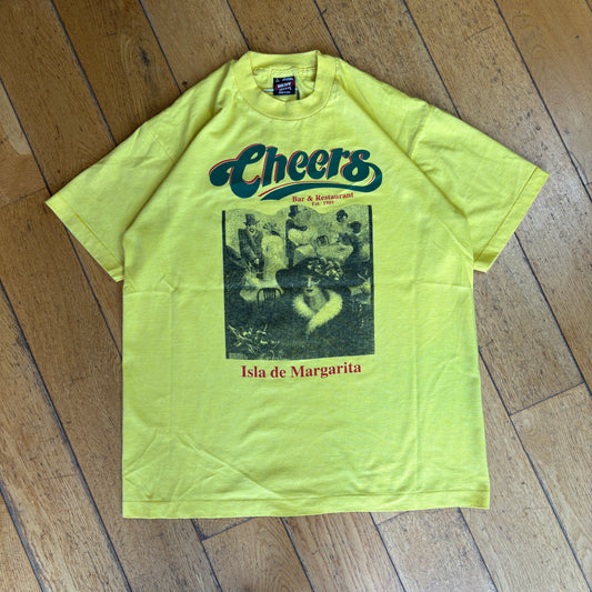 Vintage 90s Cheers Bar Yellow Single Stitch Graphic T-Shirt - S
